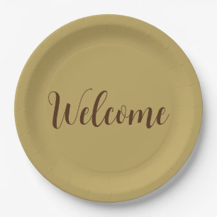 Assiettes En Carton Modèle de nom professionnel de bienvenue couleur n
