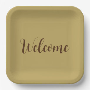 Assiettes En Carton Modèle de nom professionnel de bienvenue couleur n
