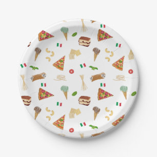 Assiettes En Carton Modèle de nourriture italienne Pizza Pâtes Tiramis