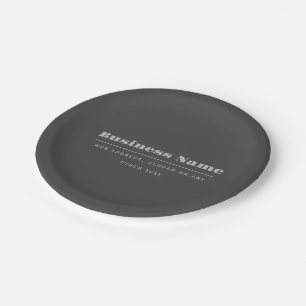 Assiettes En Carton Modèle de texte rétro-moderne modifiable Gris ch
