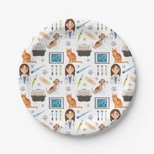 Assiettes En Carton Modèle de vétérinaire animalier médical DVM