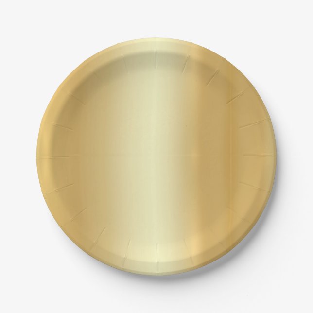 Assiettes En Carton Modèle design simple Faux Gold tendance (Devant)