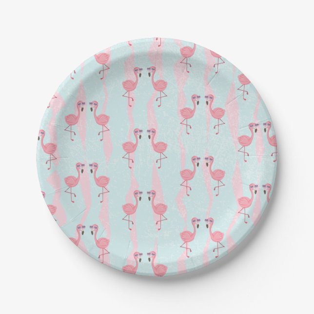 Assiettes En Carton Modèle Flamingo été mignon (Devant)
