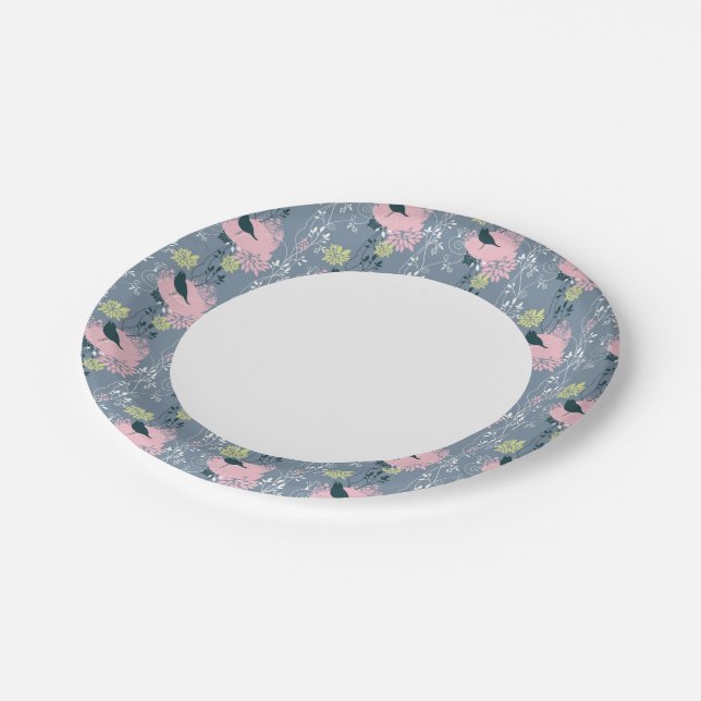 Assiettes En Carton Modèle floral 9 (Angle)