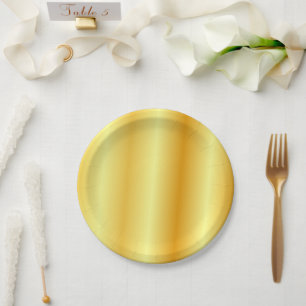 Assiettes En Carton Modèle or Faux tendance Élégant Glamour