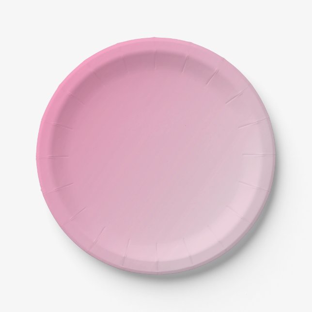 Assiettes En Carton Modèle personnalisé élégant blanc rose (Devant)