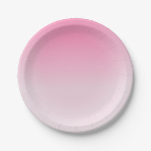 Assiettes En Carton Modèle personnalisé élégant tendance blanc rose