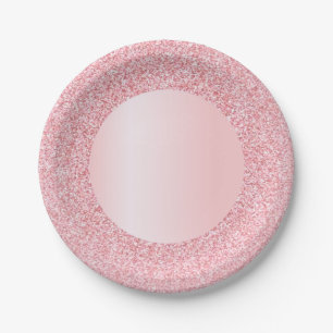 Assiettes En Carton Modèle Rose Paillettes Or Rose Tendance Moderne