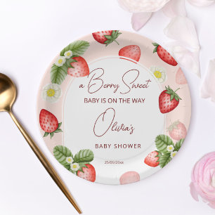 Assiettes En Carton Modèle sucré baby shower fraise