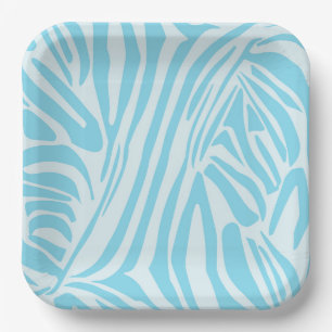 Assiettes En Carton Modèle Zèbre Bleu