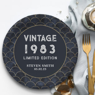 Assiettes En Carton Moden Chic Custom Year Letters Anniversaire fête