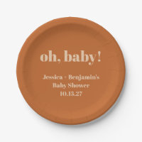 Modern Cute Terracotta Baby shower Nom personnalis