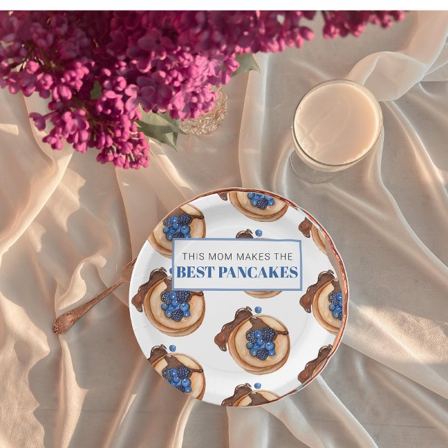 Assiettes En Carton Modern Mom Fait Les Meilleurs Pancakes Cadeau (Créateur téléchargé)