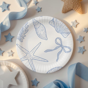 Assiettes En Carton Moderne Baby Shower Under The Sea You Soon Bleu
