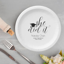 Moderne Blanc Élégant Elle L'A Fait Graduation