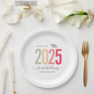 Assiettes En Carton Moderne Chic Graduation Blush Pink Grad Party