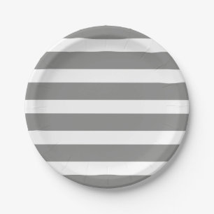 Assiettes En Carton Moderne Chic Gris Gris Fête d'Anniversaire