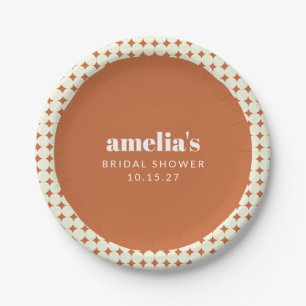 Assiettes En Carton Moderne Chic Tomettes Points Personnalisé Fête de 