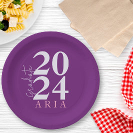 Assiettes En Carton Moderne élégant Lavande Purple Graduation Party