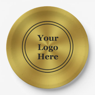 Assiettes En Carton Moderne Faux Gold Votre Logo Ici