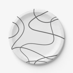 Assiettes En Carton Moderne, urbain, motif abstrait. Lignes courbes et