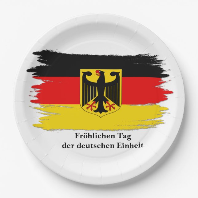 Assiettes En Carton Modifier tout texte Allemagne Jour de l'unité drap (Devant)