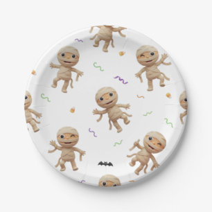 ASSIETTES EN CARTON MOMIE D'HALLOWEEN