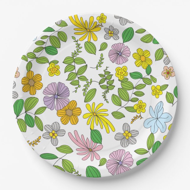 Assiettes En Carton Mon design de fleurs (Devant)