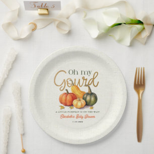Assiettes En Carton Mon Petit Baby shower Citrouille Gourd
