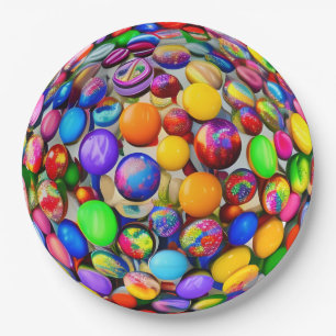 Assiettes En Carton Monde sphérique de bonbons