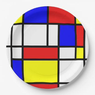 Assiettes En Carton Mondrian a inspiré