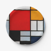 Mondrian - Composition avec grand plan rouge