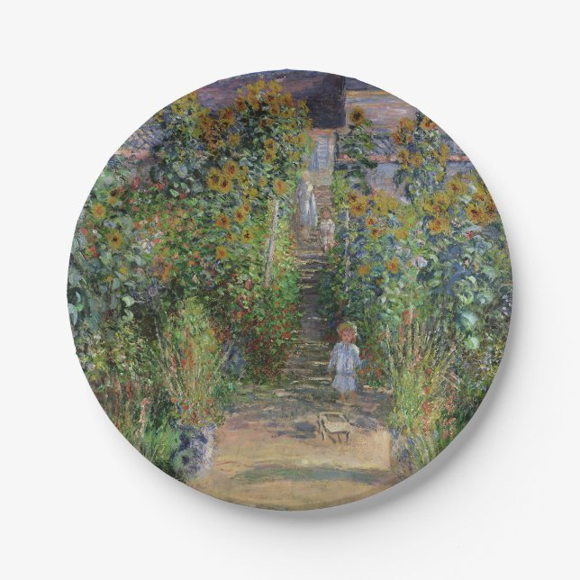 Assiettes En Carton Monet Garden Vetheuil Impressionim Peinture (Devant)