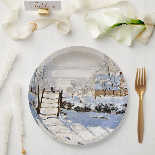 Assiettes En Carton Monet - La Magpie, (Mariage)