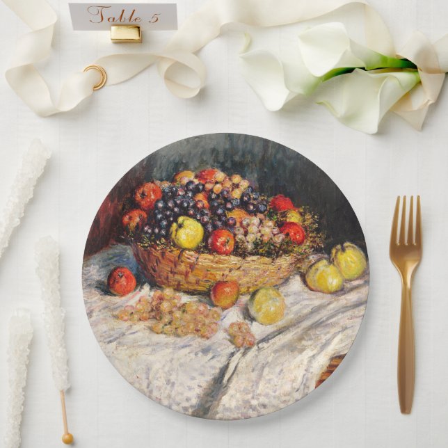 Assiettes En Carton Monet - Pommes et raisins, (Mariage)