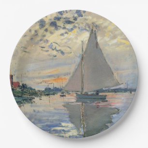 Assiettes En Carton Monet Sailboat Français Impressionnisme Art classi