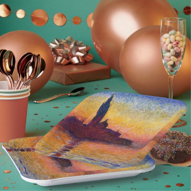 Assiettes En Carton Monet - San Giorgio Maggiore à Dusk, (Multi)