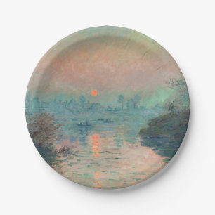 Assiettes En Carton Monet Sunset Seine Beaux-Art Impressionnisme