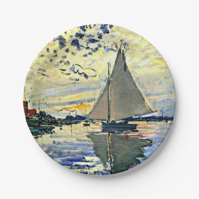 Assiettes En Carton Monet - Voilier au Petit Gennevilliers, (Devant)