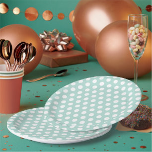 Assiettes En Carton Monnaie et Pois blancs