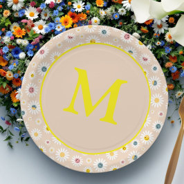 Assiettes En Carton Monogramme coloré Souriant Faisée personnalisée
