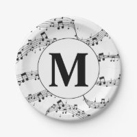 Monogramme de note de musique noire et blanche