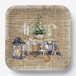 Assiettes En Carton Monogramme Elégant rustique aquarelle Fête de vaca