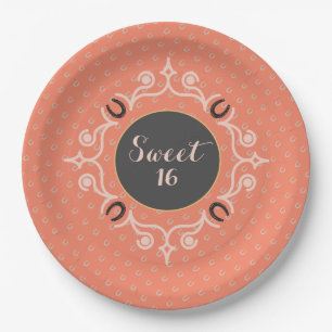 Assiettes En Carton Monogramme équestre Chaussure Lucky Horse