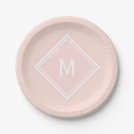 Assiettes En Carton Monogramme personnalisé de base moderne élégant Pe