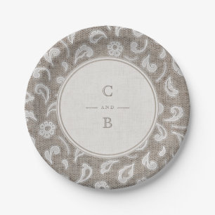 Assiettes En Carton Monographie de mariage campagnard rustique dentell