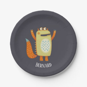 Assiettes En Carton Monster Bernard Nom personnalisé