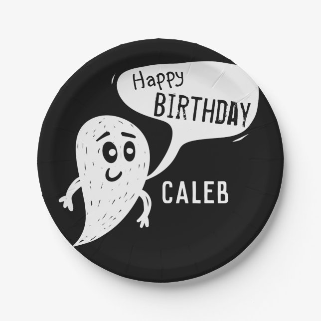 Assiettes En Carton Monster Black and White Boys Anniversaire (Devant)