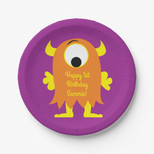 Assiettes En Carton Monster Cute Anniversaire de enfant Party Thème