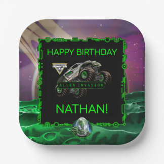 Assiettes En Carton Monster Jam - Anniversaire Invasion Alien